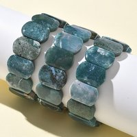 Bracelet Élastique en Agate Mousse Naturelle pour Femmes — Bracelet Femme