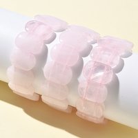 Bracelet Élastique en Quartz Rose Naturel pour Femmes et Hommes — Bracelet Femme