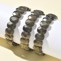Bracelet Élastique en Perles de Pyrite Naturelle pour Femmes et Hommes — Bracelet Femme