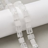 Brins de Perles en Cristal Naturel, Cube en Cristal de Roche avec Perles de Semence — Perles à bijoux