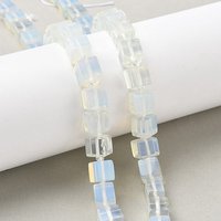 Brins de perles Opalite en cube avec perles de rocaille, 14.96''-15.35 — Perles à bijoux