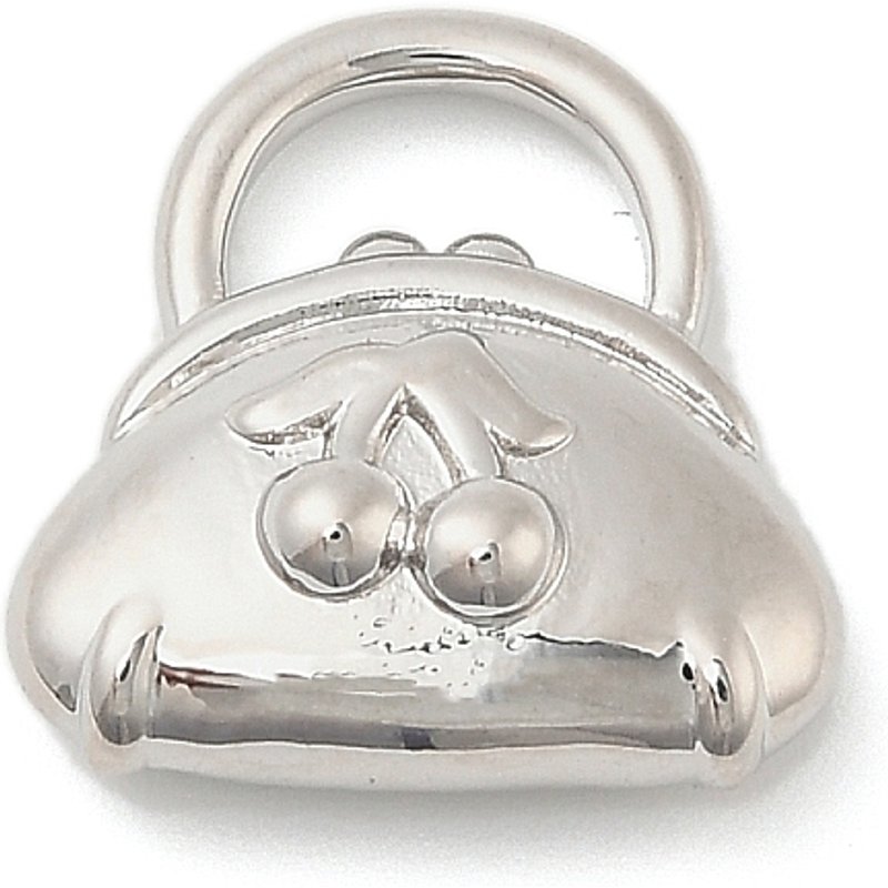 Brass Handbag Pendant with Cherry Design, Platinum Finish — Charms & Pendants