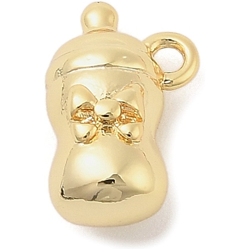 Brass Feeding-Bottle Charms, Golden, 14.5x9x7mm