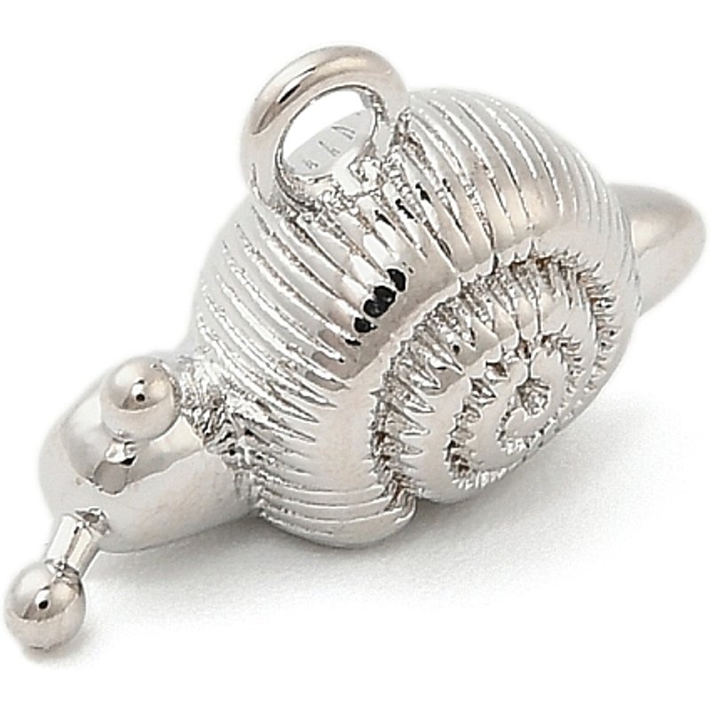Charms en laiton, escargots, finition platine, 10x16x7mm, trou 1.6mm — Breloques et pendentifs