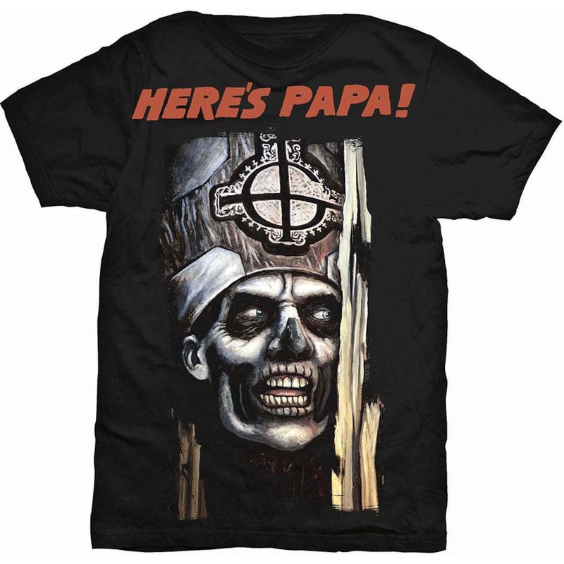 Ghost Unisex Tee: Here's Papa for Men in Black