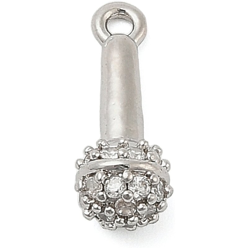 Pendentif en laiton micro pave zircon cubique, microphone, platine — Breloques et pendentifs