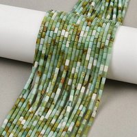 Brins de perles de chrysoprase naturelle, colonne, 4-4.5mm, trou : 0.7mm — Perles à bijoux
