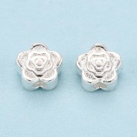 Perles de Fleur en Argent Sterling 925 avec Trou de 1-1,2mm
