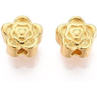 Perles en Argent Sterling 925, Fleur, Dorées, 5.5x5.5x3mm — Perles à bijoux