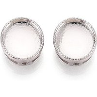 925 Sterling Silver Multi-Strand Link Cabochon Settings, Oval