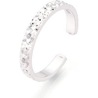 Texture 925 Sterling Silver Adjustable Open Cuff Rings for Women