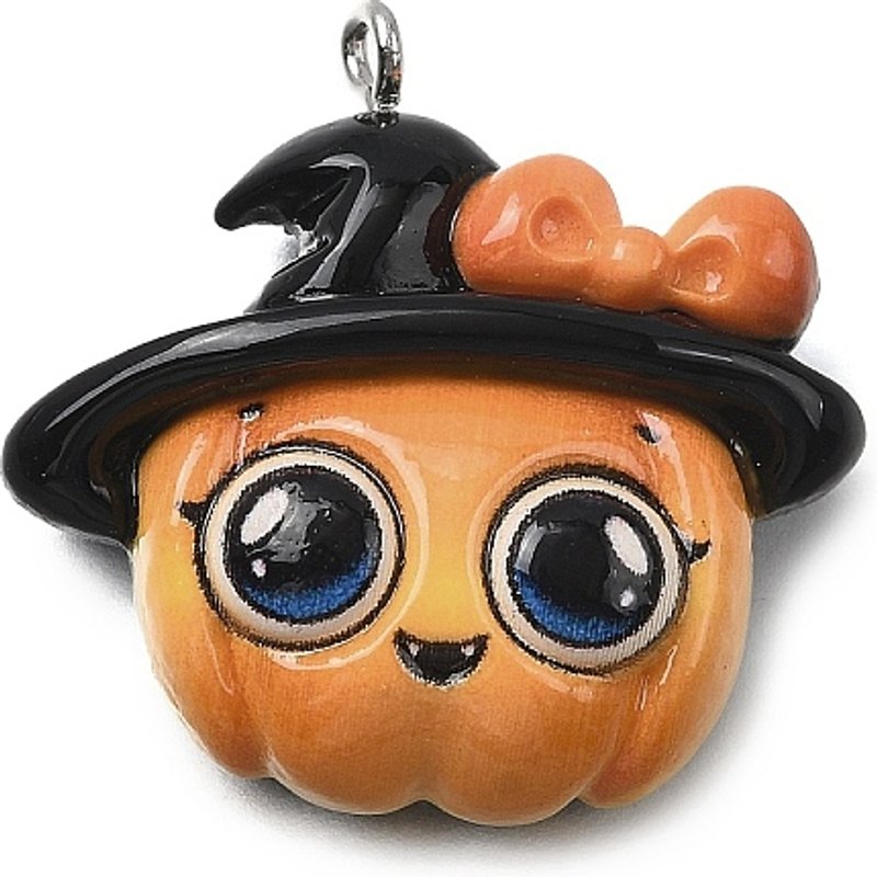 Pendants en résine opaque d'Halloween avec boucle en fer platine — Breloques et pendentifs