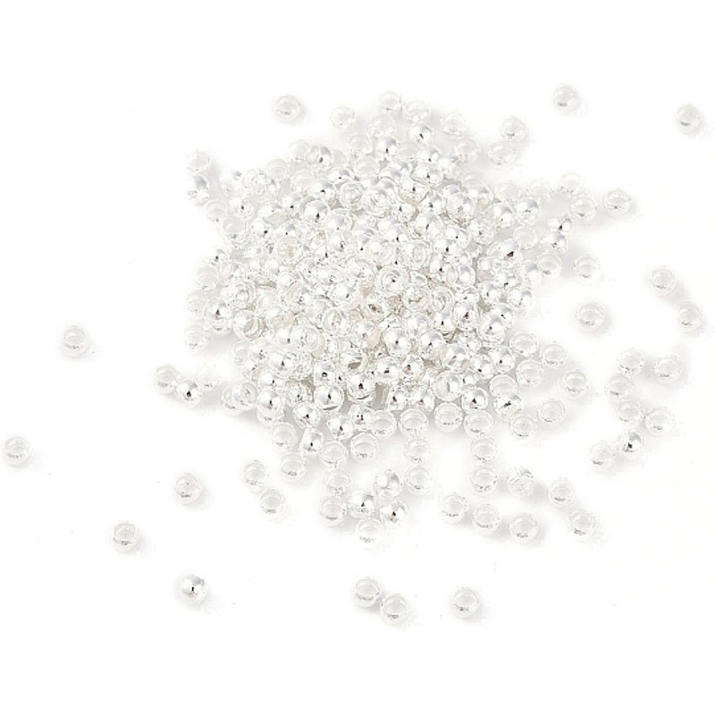 Perles à écraser en laiton Rondelle plaquées argent sterling 925 416pcs — Perles à bijoux