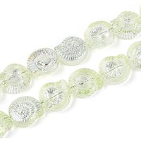 Brins de perles en verre transparent électroplaqué, forme de coquillage en spirale