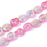 Brins de perles en verre transparent électroplaqué, forme de coquillage en spirale — Perles à bijoux