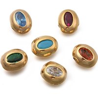 Perles Ovales en Zircon Cubique Micro Pave en Laiton, Plaqué Or 18K — Perles à bijoux