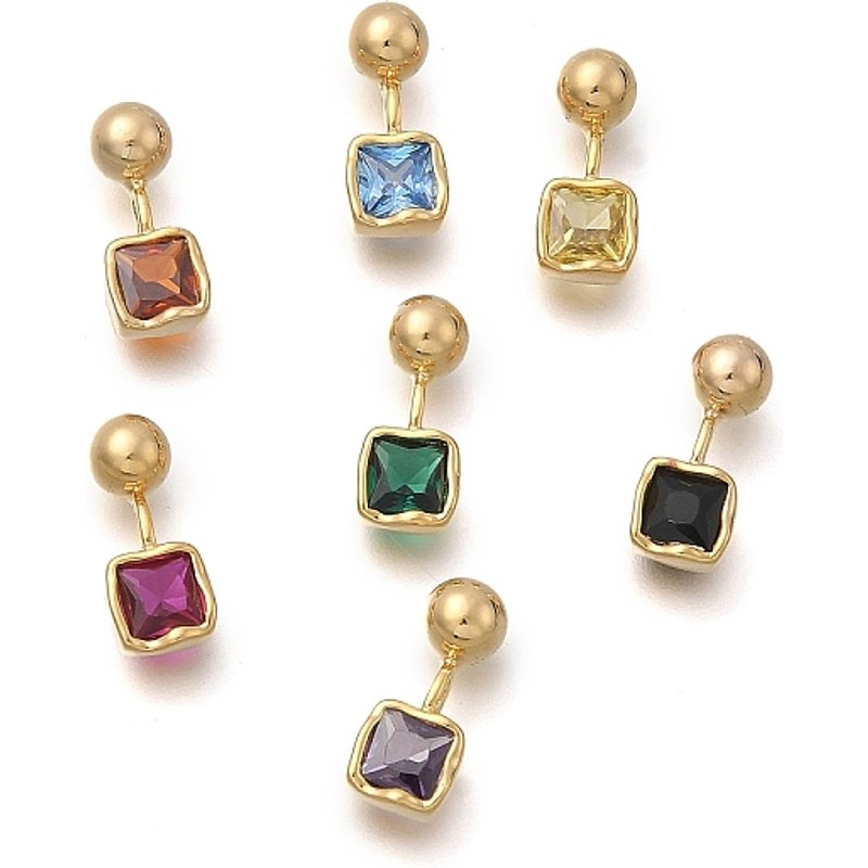 Charms carrés en zircon cubique micro pavé - Plaqué or 18K — Breloques et pendentifs