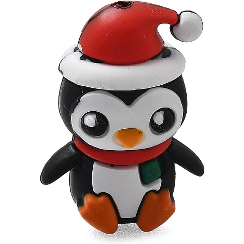 Perles Focal en Silicone Thème Noël, Pingouin pour Colliers DIY — Perles à bijoux