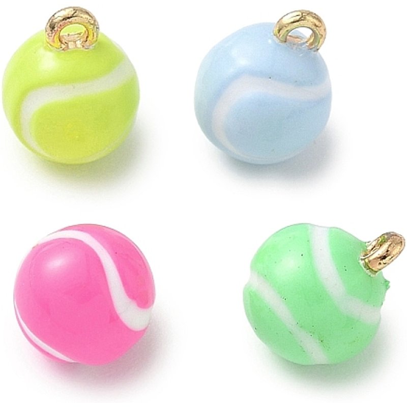 Pendentifs en Émail en Alliage, Finition Dorée, Design Tennis — Breloques et pendentifs