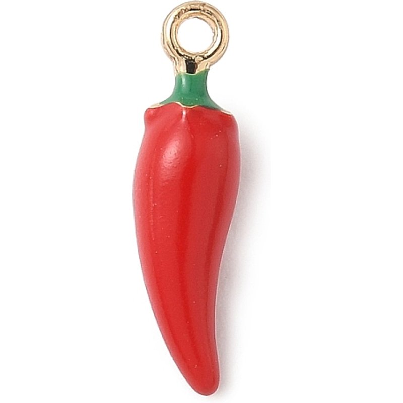 Pendentif en Émail en Alliage, Piment Chaud Doré, 18x4.5x5mm — Breloques et pendentifs