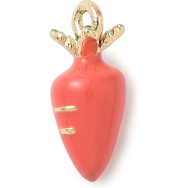 Charm en Émail en Alliage, Pendentif Carotte Doré, 14.5x6mm — Breloques et pendentifs