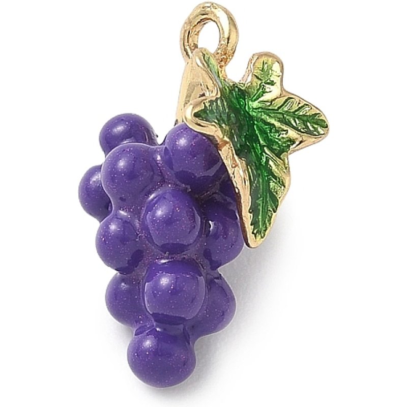 Fruit Theme Golden Grape Enamel Pendant