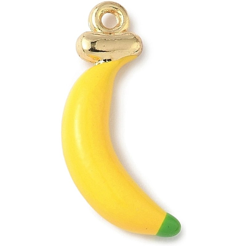 Pendentif en Émail Alliage Thème Fruit - Banane Dorée — Breloques et pendentifs