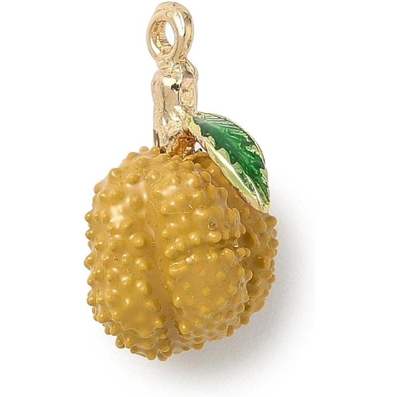 Pendentif en alliage émaillé sur le thème des fruits - Durian doré — Breloques et pendentifs