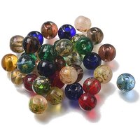 Perles en verre transparent Baking Paint, rondes, couleurs mélangées, 6-6.5mm — Perles à bijoux