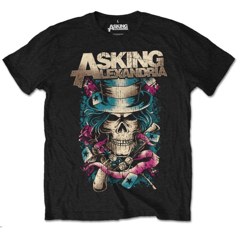 T-shirt unisexe Asking Alexandria : Skull avec chapeau — T-shirts pour hommes