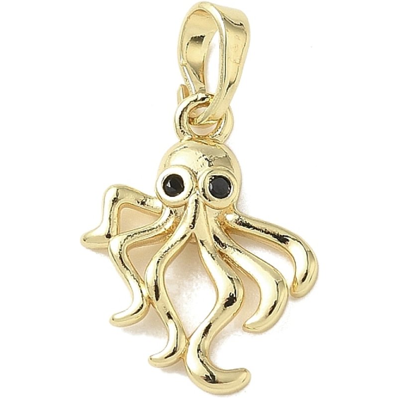 Pendentif Octopus en Laiton avec Zirconia Cubique Micro Pave Thème Halloween — Breloques et pendentifs