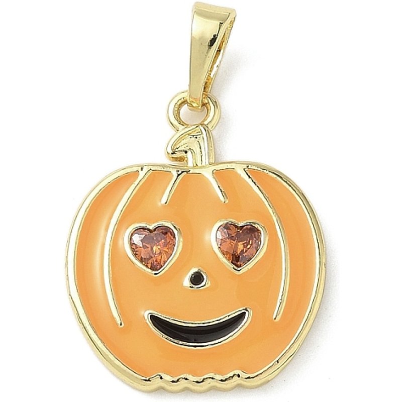 Halloween Brass Pumpkin Charms with 18K Gold Plating — Charms & Pendants