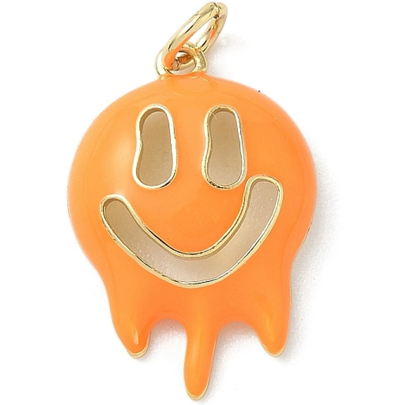 Halloween Theme Brass Enamel Pendant with Jump Ring, 18K Gold Plated — Charms & Pendants