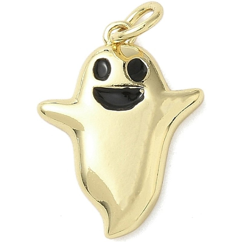 Halloween Theme Brass Enamel Ghost Pendant with Jump Ring — Charms & Pendants