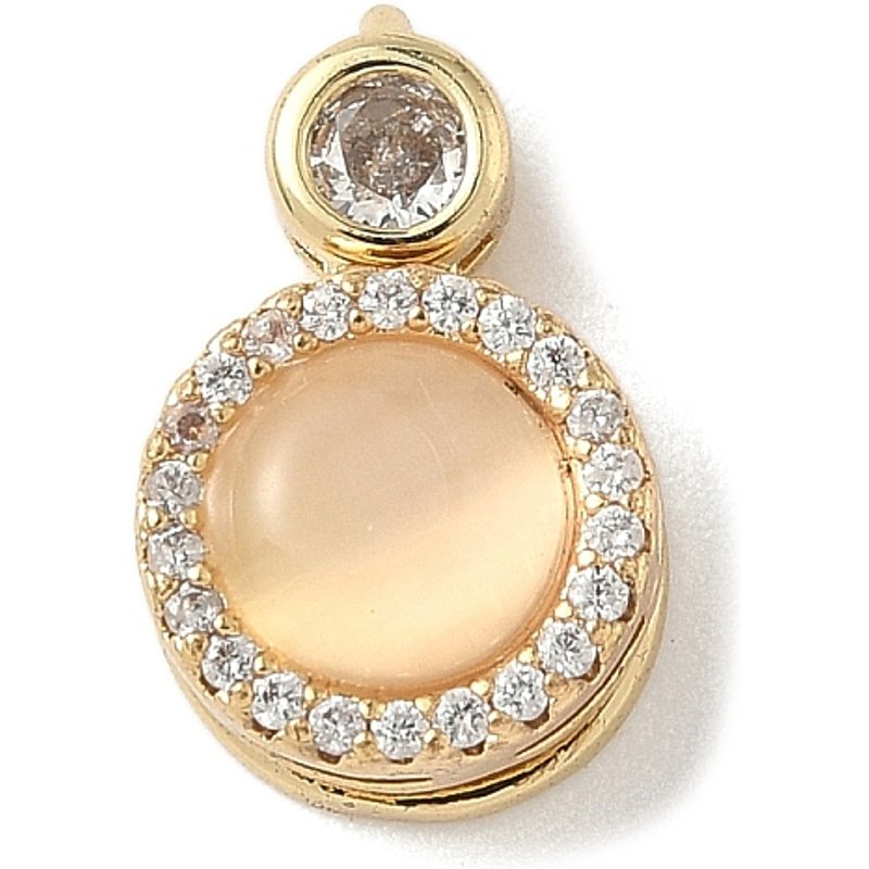 Rotatable Brass Micro Pave Cubic Zirconia Charms with Resin — Charms & Pendants