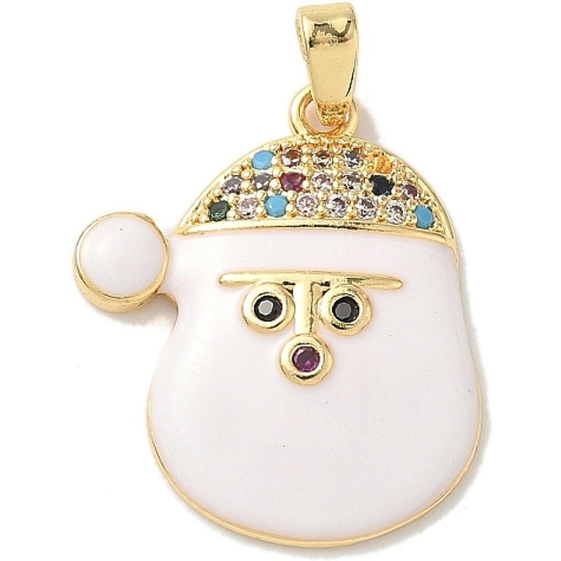 Pendentif en laiton Santa Claus en micro pave de zircon cubique — Breloques et pendentifs