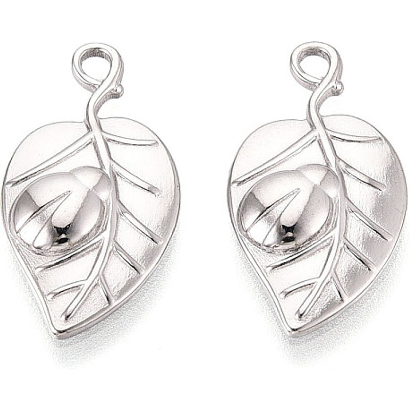 Pendants en Acier Inoxydable en Forme de Feuille 304