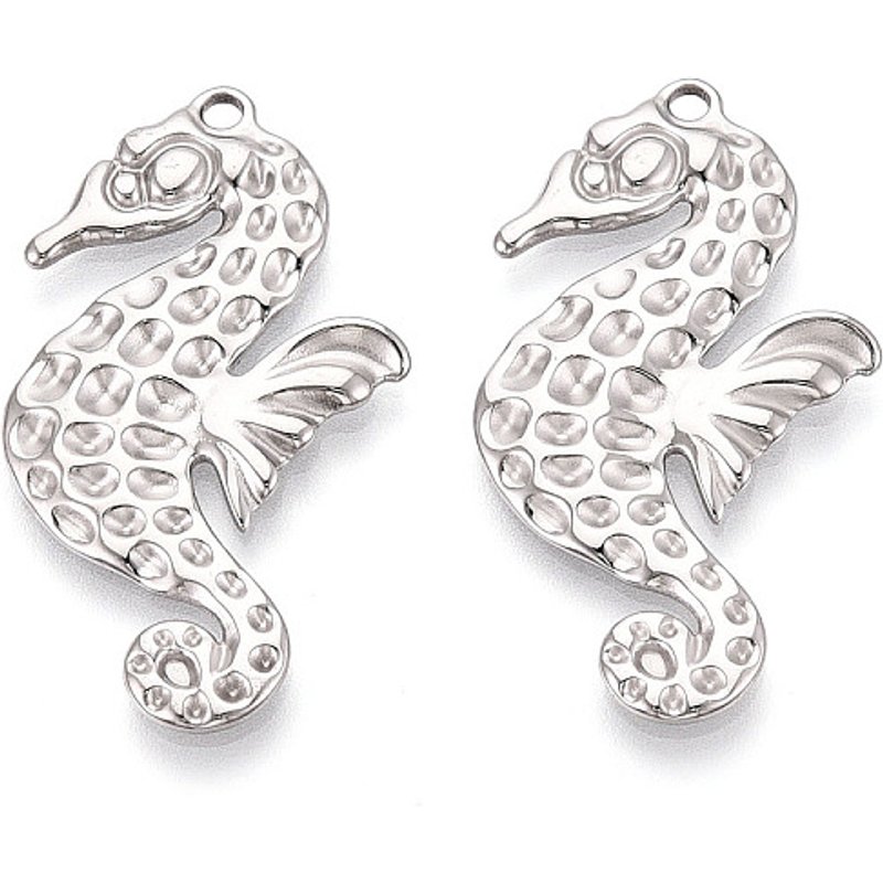 Pendentifs Hippocampe en Acier Inoxydable 304, 38x21mm, Trou 1.8-2mm — Breloques et pendentifs