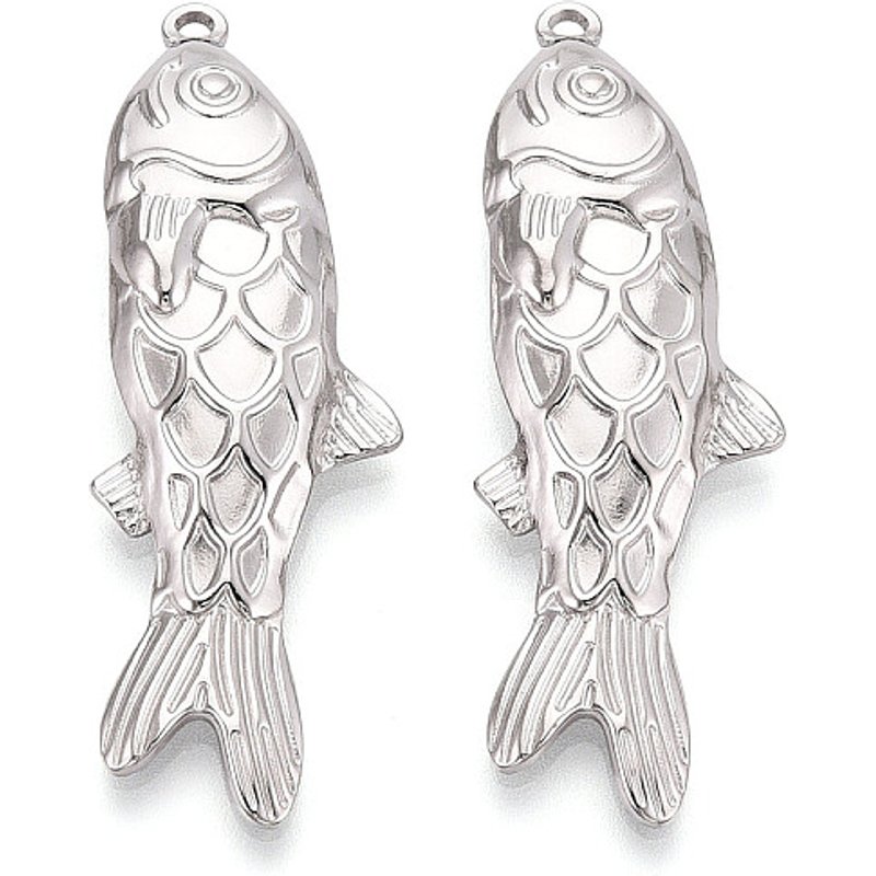 Pendentifs Poisson en Acier Inoxydable 304 avec Trou de 1,8mm — Breloques et pendentifs