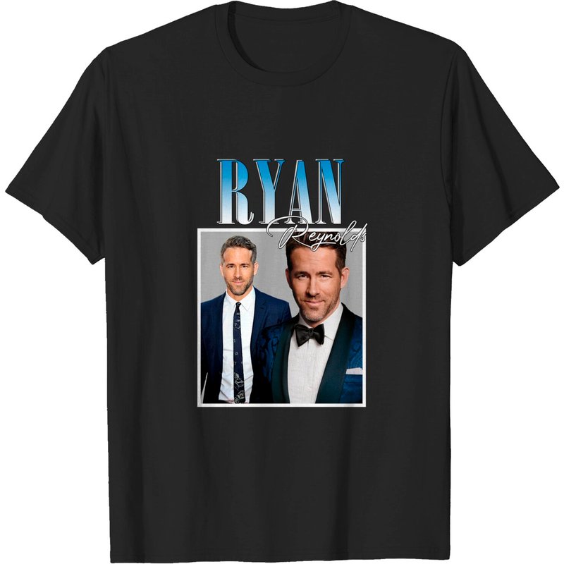 T-Shirt Unisexe Ryan Reynolds pour Hommes en Noir