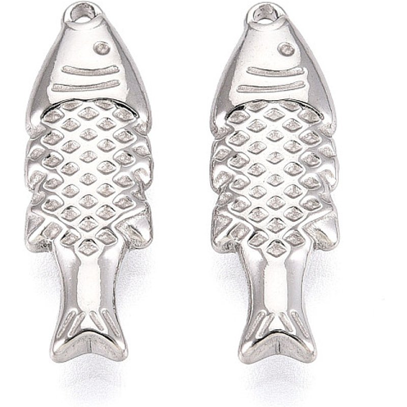 Pendentifs Poisson en Acier Inoxydable 304 avec Trou de 1,2mm — Breloques et pendentifs