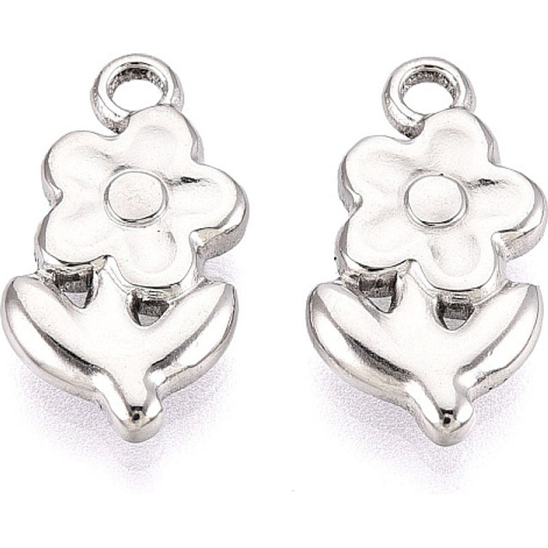 Pendentifs en Acier Inoxydable 304 en Forme de Fleur avec Trou de 1,8mm — Breloques et pendentifs