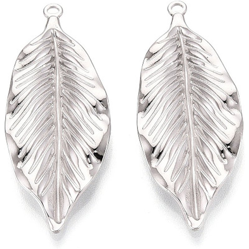 304 Stainless Steel Leaf Pendants with 1.4mm Hole — Charms & Pendants