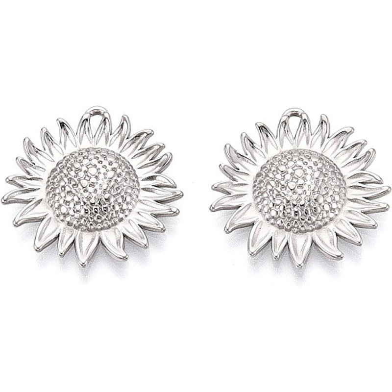 Pendants Tournesol en Acier Inoxydable 304 - 23.5mm — Breloques et pendentifs
