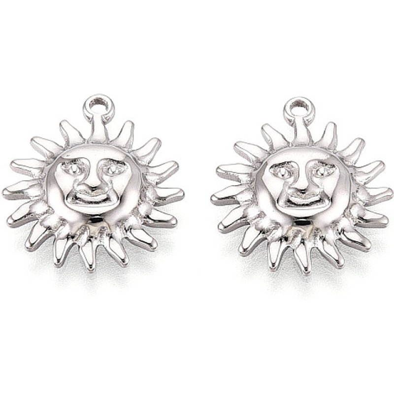 Pendants Soleil en Acier Inoxydable 304 avec Trou de 1,4 mm — Breloques et pendentifs