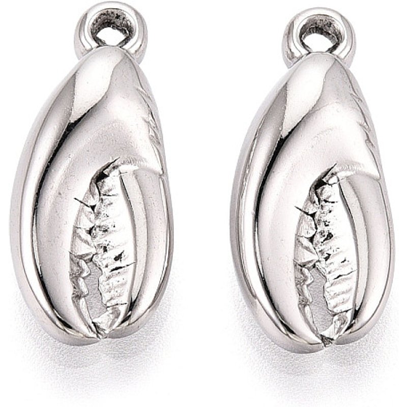 304 Stainless Steel Crab Claw Pendants, 20x9x6mm, Hole: 1mm — Charms & Pendants