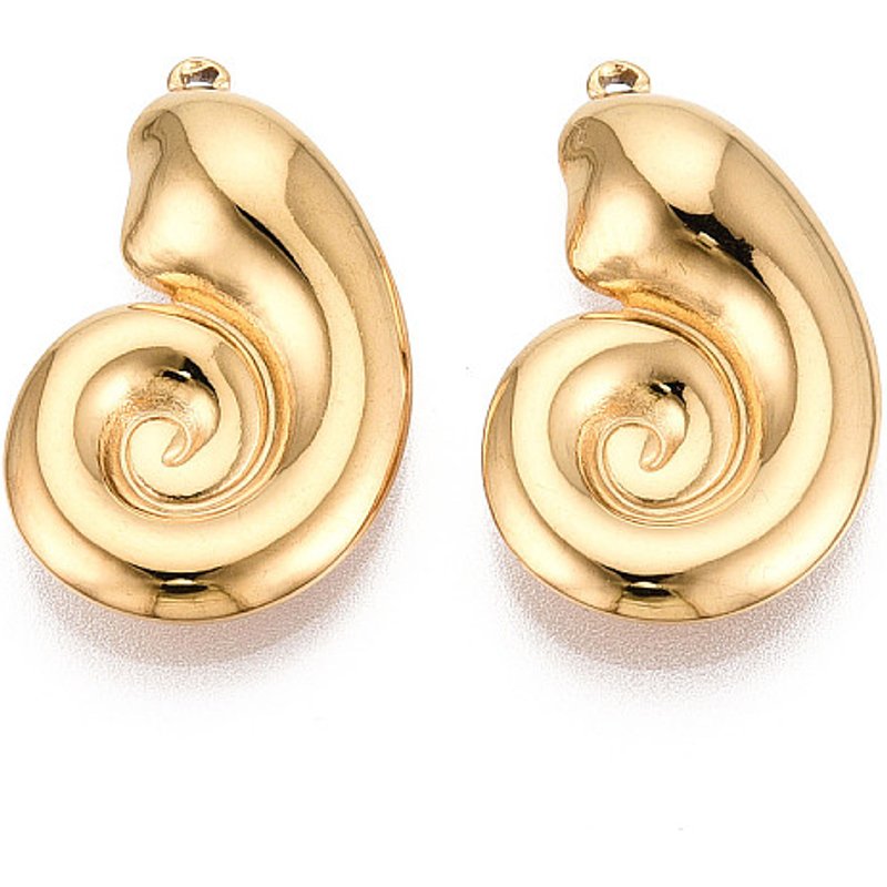 304 Stainless Steel Snail Pendant with 18K Gold Plating