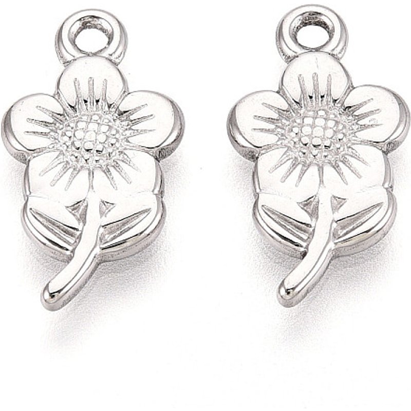 Pendants en Acier Inoxydable 304 en Forme de Fleur avec Trou de 1,5mm — Breloques et pendentifs