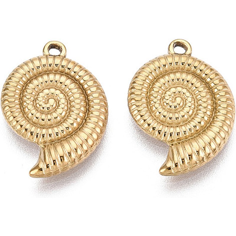 304 Stainless Steel Conch Pendants with 18K Gold Plating — Charms & Pendants