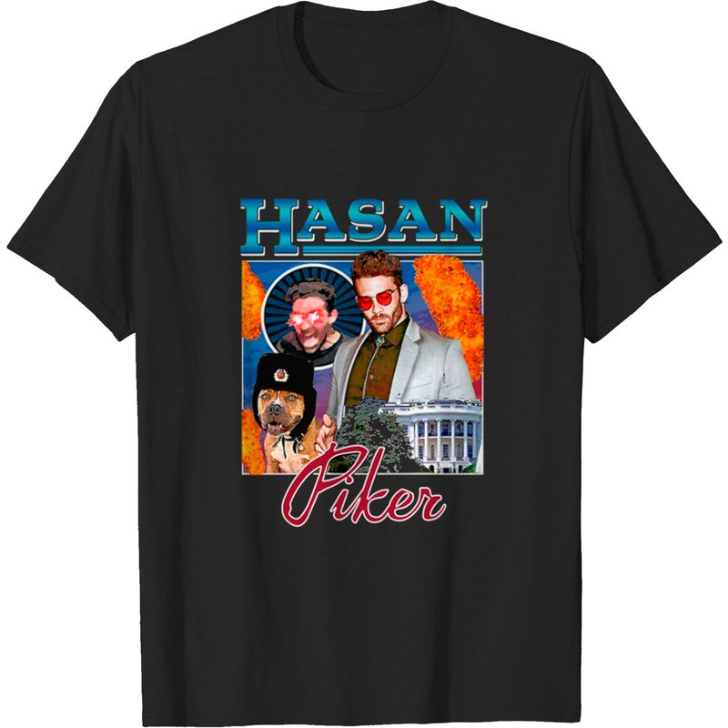 T-shirt essentiel Hasan Piker pour hommes en noir